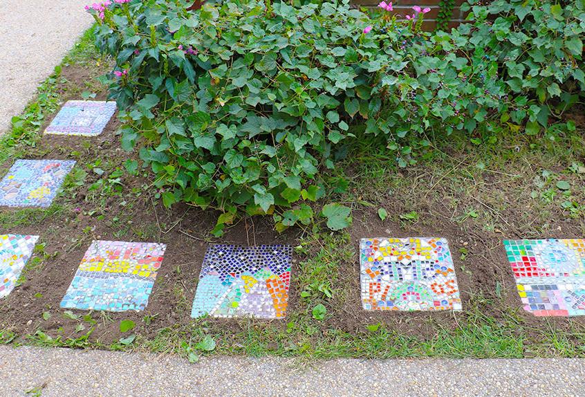 Adina Scherer’s Grade 5MR students mosaic garden tiles