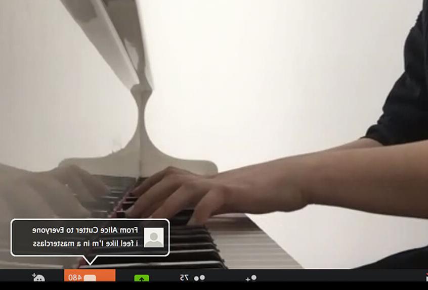 Virtual coffee house community talent piano