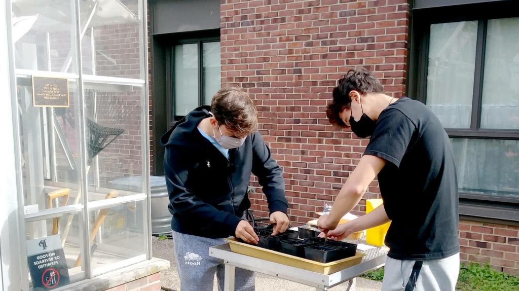 Upper School science Urban Food Systems outdoor lab