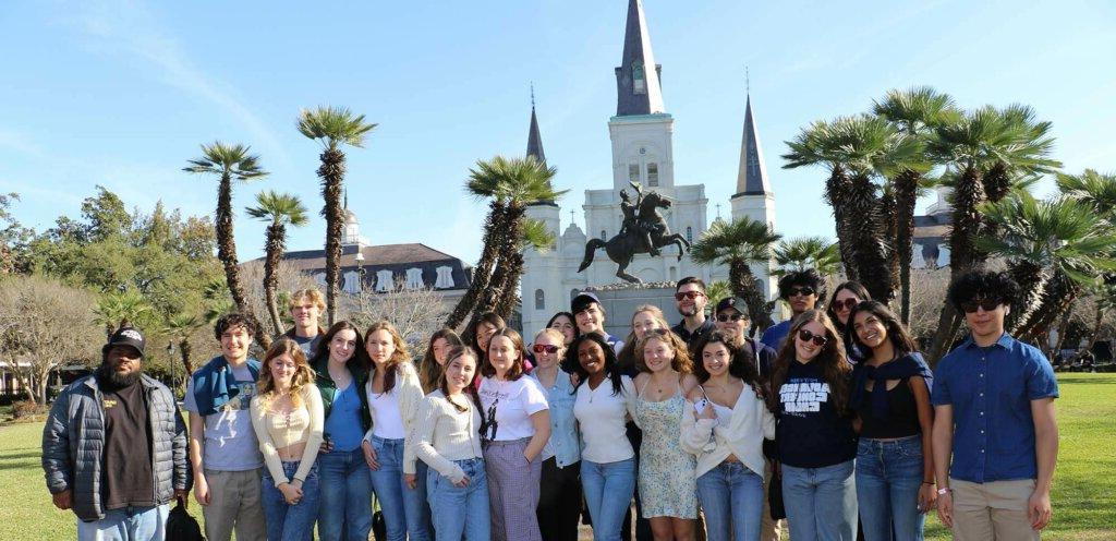 Poly Prep Advanced Concert Choir in front of Jackson Square, New Orleans 2023