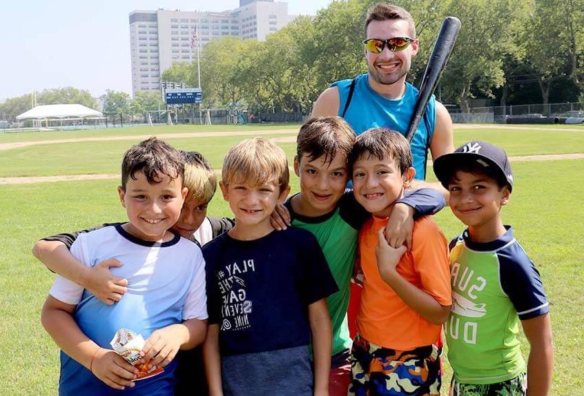 Baseball campers at Poly Summer day camp